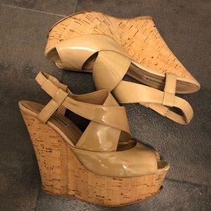 Steve Madden Nude Patent Wedges